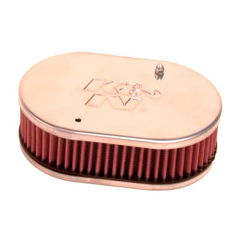 K&N Filtre à Air ovale petit sur mesure pour carburateur Weber 40/45/48 DCOE, Dellorto 40/45/48 DHLA, Hauteur d'assemblage 56mm 