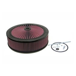 K&N Filtre à Air X-Stream - 130mm raccord, 305mm diamètre intérieur, 108mm hauteur - pour Holley 4 Barrel sans choke tower (66-3
