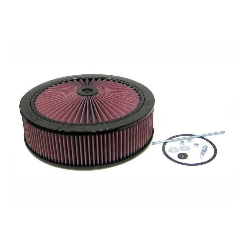 K&N Filtre à Air X-Stream - 130mm raccord, 305mm diamètre intérieur, 108mm hauteur - pour Holley 4 Barrel sans choke tower (66-3