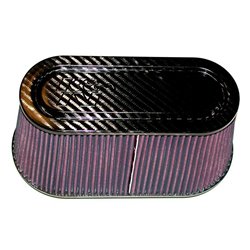 K&N Filtre à Air universel - avec fibre de carbone - 98mm raccord, 305mm x 152mm base, 252mm x 100mm du haut, 152mm hauteur (RP-