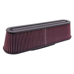 K&N Filtre à Air universel - avec fibre de carbone - raccord ovale de 83x229mm, 476mm x 127mm base, 425mm x 76mm du haut, 117mm 