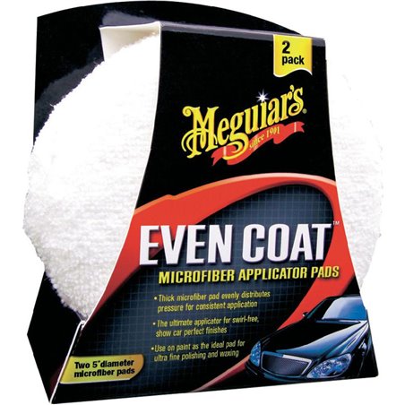 Meguiar's Even-Coat Microfibre Applicator Pads - Diamètre 12.7cm, Set de 2 pièces