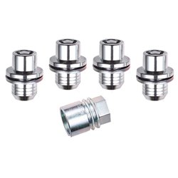 McGard Écrous antivol M14x1.50 - Plat - Longueur 19,44mm (Ouverture de clé 22mm)