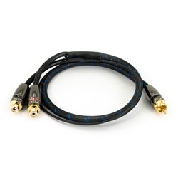 SSDN 0,5-mètres câble diviser de haute qualité tissé triple blindage Female/Female/Male - sous blister