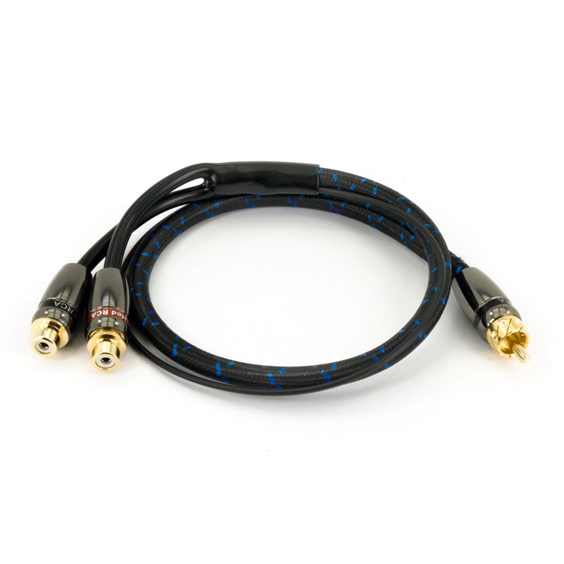 SSDN 0,5-mètres câble diviser de haute qualité tissé triple blindage Female/Female/Male - sous blister