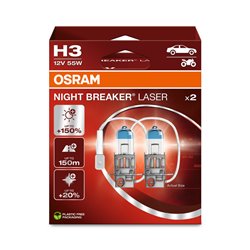 Osram Night Breaker Laser Ampoules Halogène - H3 - 12V/55W - set à 2 pièces
