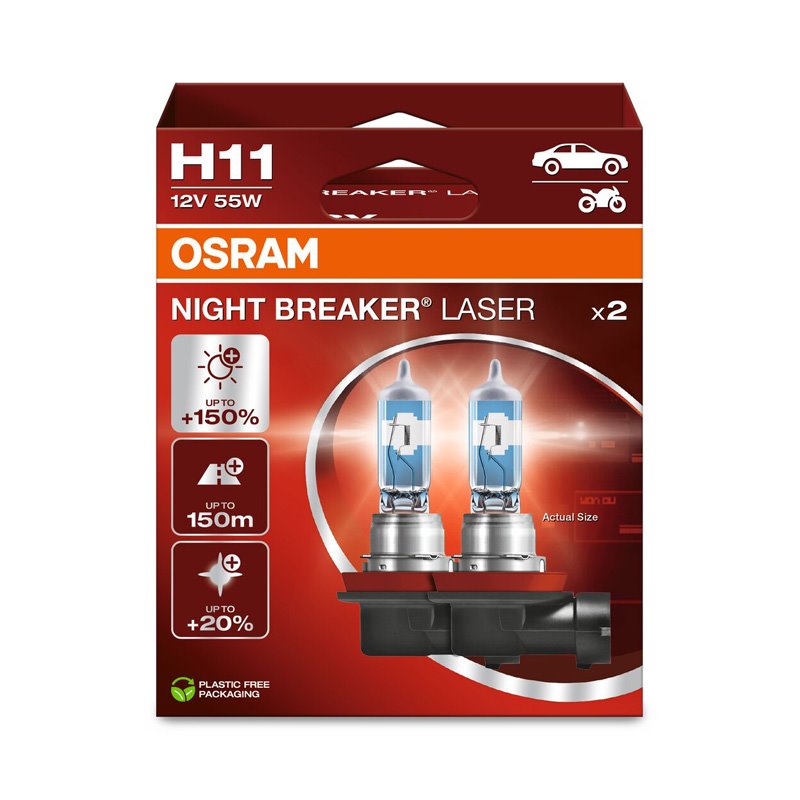 Osram Night Breaker Laser Ampoules Halogène - H11 - 12V/55W - set à 2 pièces
