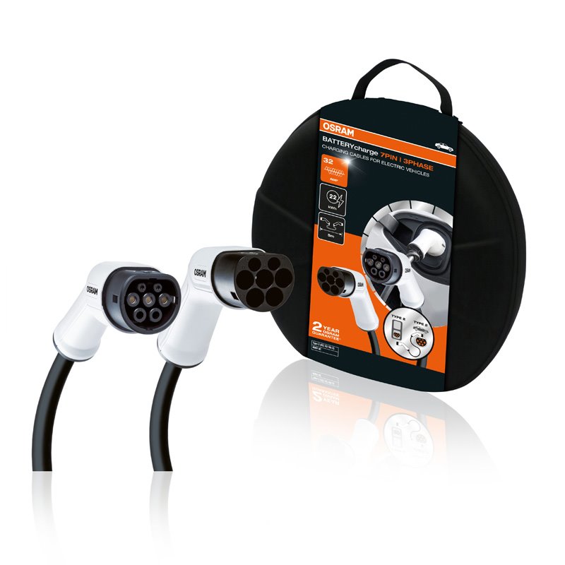 Osram BATTERYcharge 7PIN Type2>2 32A 3ph (5m) - Câble de Recharge VÉ