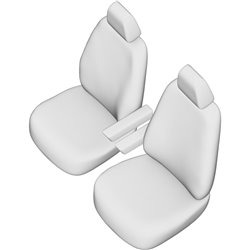 New York Design Housses de siège en cuir artificiel 1+1 sur mesure pour Citroën Berlingo/Peugeot Partner 2008-2018 (airbag sous 