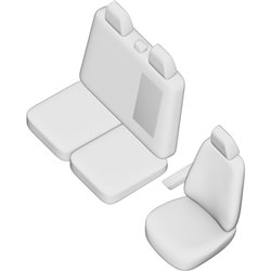 New York Design Housses de siège en cuir artificiel 2+1 sur mesure pour Ford Transit 2014- (avec accoudoir sur la banquette)