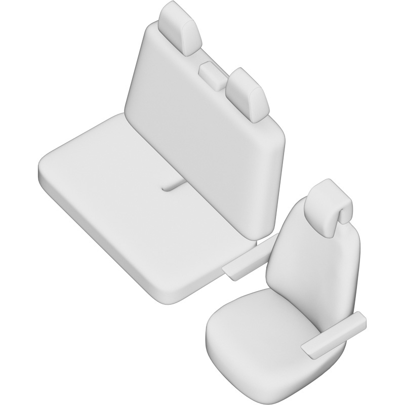 New York Design Housses de siège en cuir artificiel 2+1 sur mesure pour Mercedes Vito 2003-2014 (sans accoudoir sur la banquette