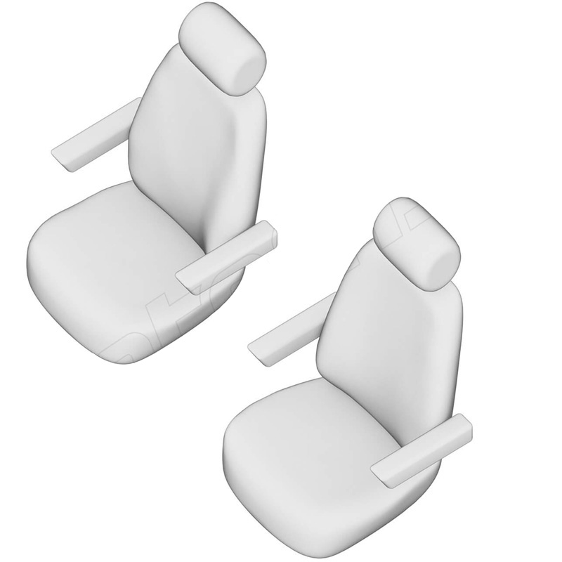 New York Design Housses de siège en cuir artificiel 1+1 sur mesure pour Volkswagen T5 2003-2015