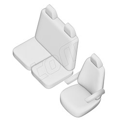 Original Design Housses de siège en tissu 2+1 sur mesure pour Volkswagen Crafter/MAN TGE 2017- (Standard) (Fond de banquette div