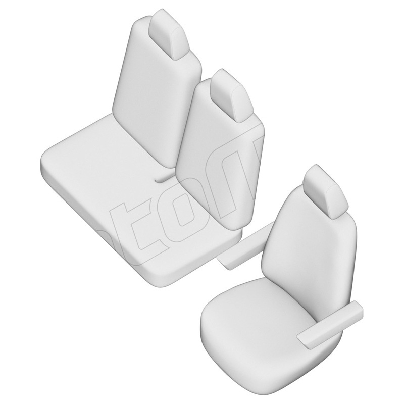 New York Design Housses de siège en cuir artificiel 2+1 sur mesure pour Volkswagen Crafter/MAN TGE 2017- (Standard) (Dossier de 