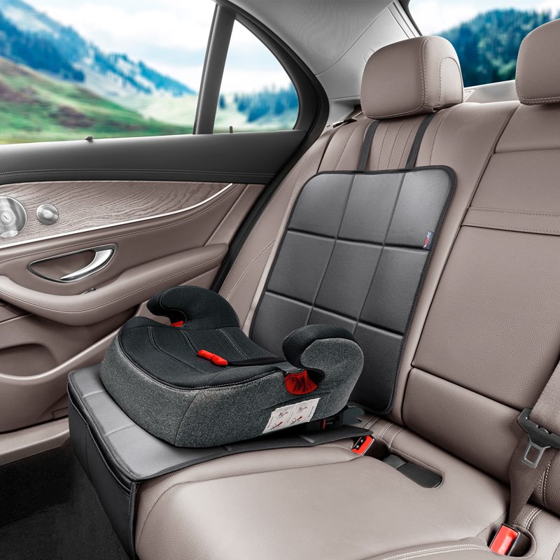 Protecteur de Siège Universel pour Siège Enfant en Cuir Noir - 1 pièce