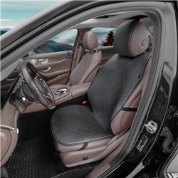 Housse/Coussin protection de siège universel 'Front' en Cuir Noir - 1 pièce