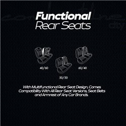 Housse de sièges 'CityBug' universel en velours/textile 'Comfortline' Noir/Gris - 9-pièces - adapté aux Side-Airbags