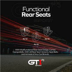 Housse de sièges 'CityBug' universel en textile 'Sports' Noir/Gris/Blanc - 9-pièces - adapté aux Side-Airbags