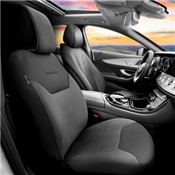 Housse protection de siège universel 'Exclusive' en Suède/Cuir Noir - 1 pièce