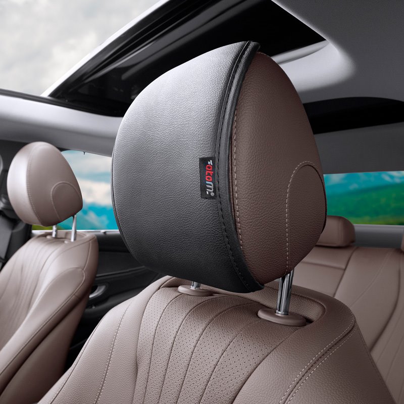 Protège Appui-tête Universel en Cuir Noir - 1 pièce