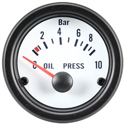 Instrument Performance blanc classique pression d'huile 0-10 bar 52mm