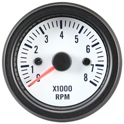 Instrument Performance blanc classique compte-tours >8000rpm 2/3/4/5/6/8 cil. 52mm