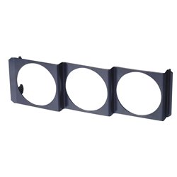 DIN panneau métal de l'instrument de performance pour 3x52 mm instruments noir