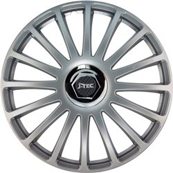 Jeu d'enjoliveurs J-Tec Grand Prix SR 14-inch argent + anneau chromé