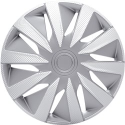 Jeu d'enjoliveurs J-Tec Lazio 15-inch argent/look-carboné