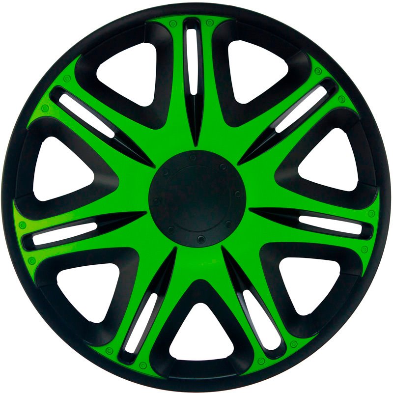 Jeu d'enjoliveurs J-Tec Nascar 14-inch noir/vert