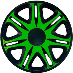 Jeu d'enjoliveurs J-Tec Nascar 16-inch noir/vert