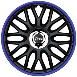 Jeu d'enjoliveurs J-Tec Orden R 13-inch noir/bleu + anneau chromé
