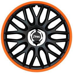 Jeu d'enjoliveurs J-Tec Orden R 13-inch noir/orange + anneau chromé