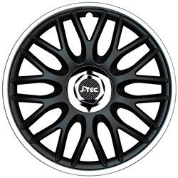 Jeu d'enjoliveurs J-Tec Orden R 13-inch noir/argent + anneau chromé