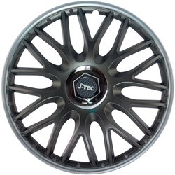 Jeu d'enjoliveurs J-Tec Orden SR 16-inch gris/argent + anneau chromé