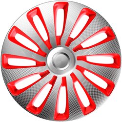 Jeu d'enjoliveurs J-Tec Sepang 17-inch argent/rouge/look-carboné