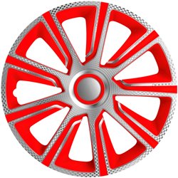 Jeu d'enjoliveurs J-Tec Veron 13-inch argent/rouge/look-carboné