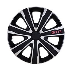 Jeu d'enjoliveurs J-Tec GTR Carboné 14-inch argent/noir