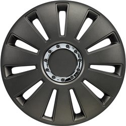 Jeu d'enjoliveurs Silverstone Pro 14-inch gun-metal + anneau chromé