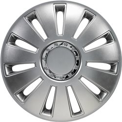 Jeu d'enjoliveurs Silverstone Pro 16-inch argent + anneau chromé