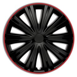 Jeu d'enjoliveurs Giga R 14-inch noir/rouge