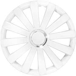 Jeu d'enjoliveurs Spyder 14-inch blanc + anneau chromé