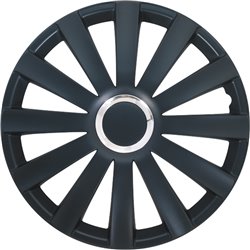 Jeu d'enjoliveurs Spyder 17-inch noir + anneau chromé