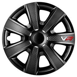 Jeu d'enjoliveurs VR 16-inch noir/look-carboné/logo