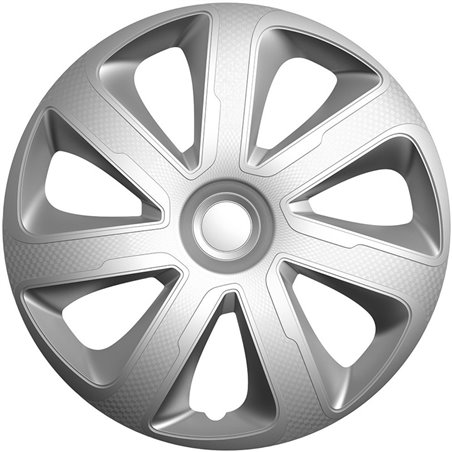 Jeu d'enjoliveurs Livorno 15-inch argent look-carboné Jeu d'enjoliveurs Livorno 15-inch argent look-carboné