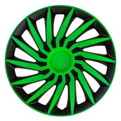 Jeu d'enjoliveurs Kendo 14-inch noir/vert
