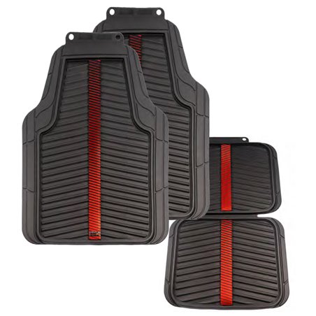 Red Bull Oracle Jeu de tapis de voiture universel 'Heavy Duty' - Set de 4 pièces - Noir/Rouge