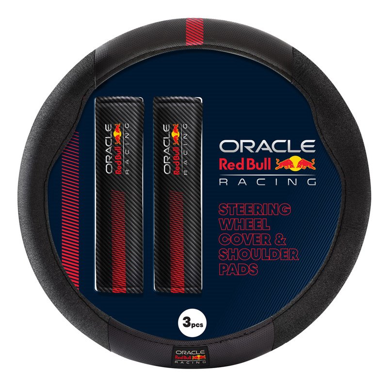 Red Bull Oracle Housse de volant universel + Protèges ceinture - Type 001 - Noir/Rouge