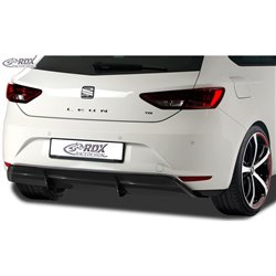 Jupe arrière 'Diffuseur' sur mesure pour Seat Leon 5F SC/5-portes 2013-2017 excl. ST/FR/Cupra (ABS noir luisant)
