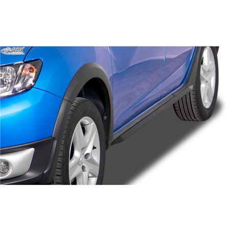 Jupes latérales 'Slim' sur mesure pour Dacia Sandero II 2012- incl. Stepway (ABS noir luisant)